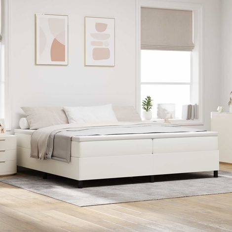 Plattformbettgestell Creme 200 x 200 cm Cordstoff (1/5)