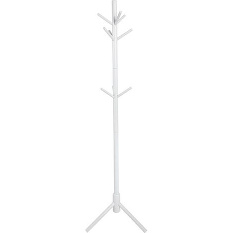 Porte-manteau sur pied en bois massif 9 crochets design arbre stable hauteur 176 cm rangement entrée salon pratique et élégant (1/5)