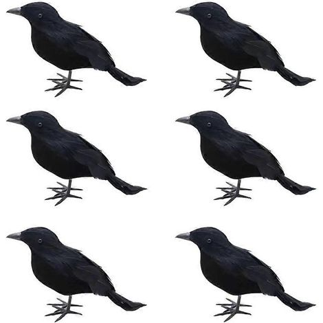 Corbeau factice pour Halloween - Accessoires de corbeau factice - Faux oiseau fantôme - Décoration d'Halloween - Jouets effrayants (1/5)