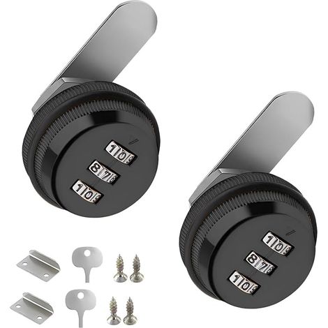 Security Drawer Post Box, Cam Cabinet Code Lock, Keyless Cam Lock, Combination Lock, for Mailbox Drawer Cabinet (Black) (1/5)