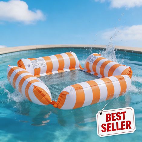 Lot de 2 hamacs gonflables piscine 4-en-1 – Flottants pour adultes et enfants – Capacité 200 kg – Technologie anti-fuite AFDH