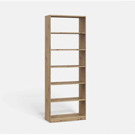Libreria in rovere artisan 5 ripiani 80x220 cm Candlekeep