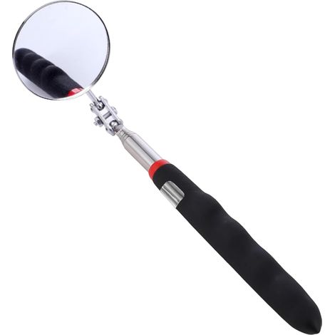 Telescopic Mirror, Adjustable Inspection Mirrors, Automotive Mechanic Tool, 360 Degree Rotating Mirror, Telescopic Up to 72cm, Non-Slip Black Handle, for Auto Repair (1/5)