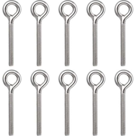 10 PCS Boulon à Oeil M8, Boulon à Oeil Inox Boulon d'Ancrage M8 Boulons Annulaires Boulon à Oeil Inoxydable Vis d'Expansion 304 Vis à Crochet en Acier Inoxydable (1/4)