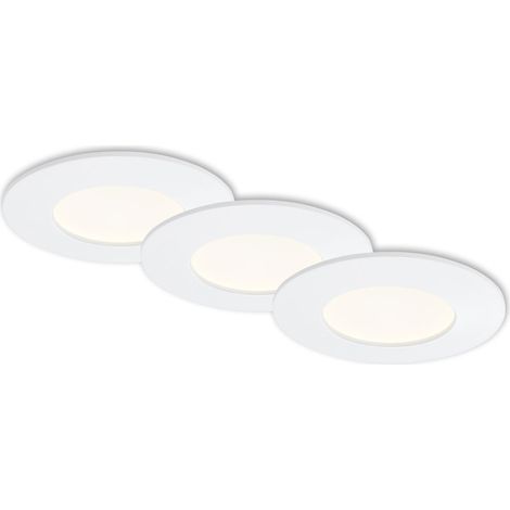 LED Einbauleuchte 3er Set 4000K Ø8,5cm 8W IP44 Kunststoff Weiß Briloner
