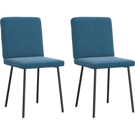 Lot de 2 Chaises à manger,Chaise de cuisine Bleu Velours CFW14918 (1/5)