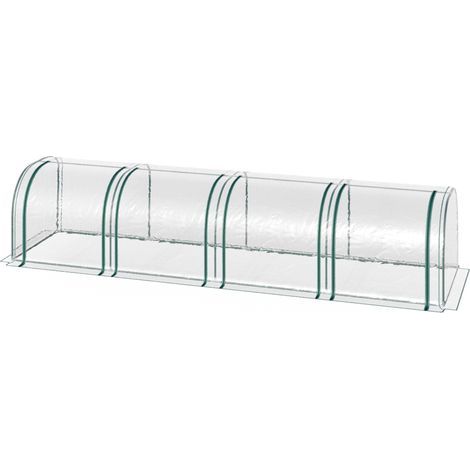 Serre de jardin Mini Serre de Jardin Serre à tomates 4L x 1l x 0,80H m Acier PVC Anti-UV 4 fenêtres Zip enroulables Vert et Transparent (1/5)