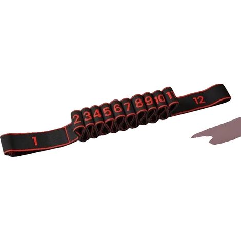 Cinturón de yoga, secciones ajustables, material duradero, rojo - 12 cuadrículas (1/2)