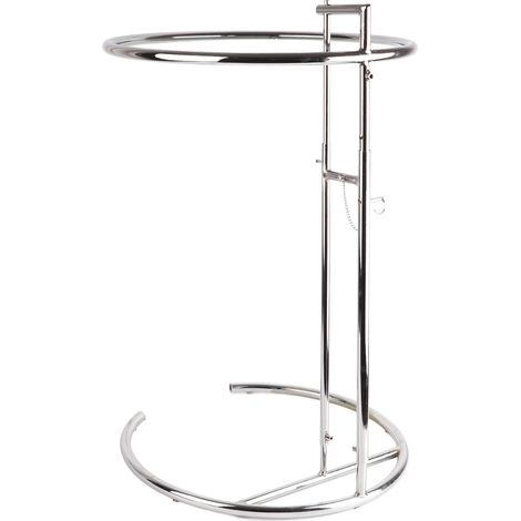 Runder, kompakter, transparenter Couchtisch im Retro-Stil mit Hebemechanismus aus Metall und Glas, dekorativ und praktisch (1/5)