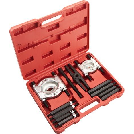 Lagerabzieher-Set – 12-teiliges Set – 3-Arm-Abzieher mit Gleithammer – Mechanischer Abzieher für Innen- und Außenlager – Lager-Ausbauwerkzeug