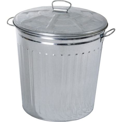 Bidone Immondizia Acciaio Domus Galvanizzato Lt 62 cm 42X37 H.cm 46 (1/2)
