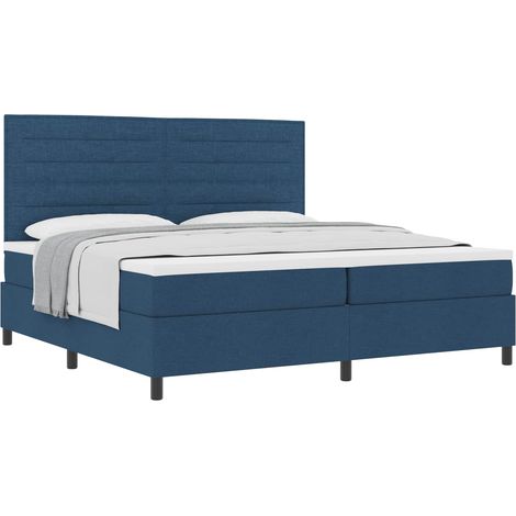 Maison Exclusive - Letto a molle con materasso Blu 200 x 200 cm Tessuto (1/5)