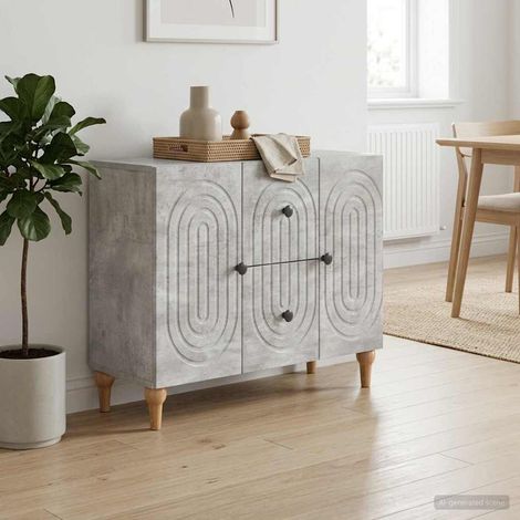 Meuble TV Gris béton 89 x 34,5 x 60 cm Bois d'ingénierie vidaXL (1/5)