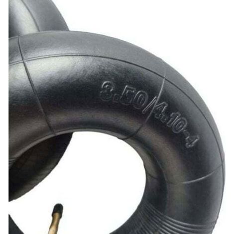 Chambre à air pour brouette - - 4.10/3.50-4 - Lot de 2 pièces - Caoutchouc isobutène - Tige de valve TR87 incurvée (1/4)