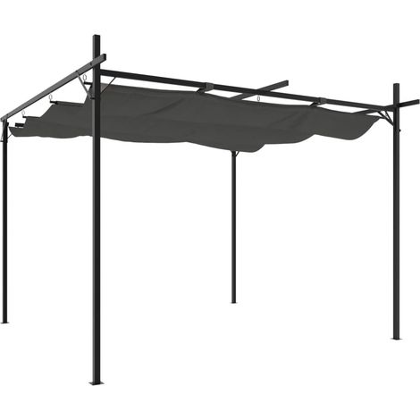 Tonnelle de jardin,Pergola avec toit rétractable anthracite 295x292x230 cm CFW310778 (1/5)