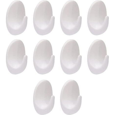Robuste ovale Wandhaken aus Kunststoff – 10er-Set für Küche, Bad, Büro und Kleiderschrank