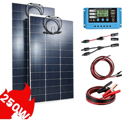Panneau Solaire Flexible, 125W de Puissance, 24% d'Efficacité, Design Flexible, 105 cm x 57 cm, Adapté aux Systèmes 12V (1/5)