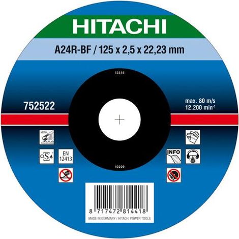 Disque à tronçonner pour métal Ø115x2,5 déporté HIKOKI 752521