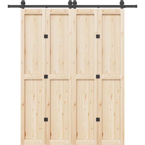vidaXL Sliding Door Hardware Kit 200 cm Steel Black (1/6)