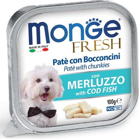Monge Dog Fresh Adult Merluzzo - Monge Dog Fresh Adult Merluzzo - Vaschetta Da 100 Gr