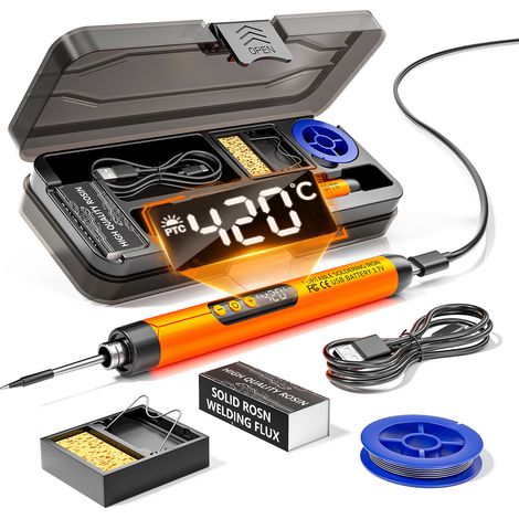 Kit Fer à Souder USB Numérique Portable Mini - Outil de Soudage Sans Fil pour Réparation Électronique, Bricolage DIY et Usage Domestique (1/5)