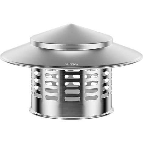 Chapeau de cheminée en acier inoxydable, anti-pluie et anti-insectes, pour tuyau PVC et sortie de toit.18.5x11.5x11cm (1/5)