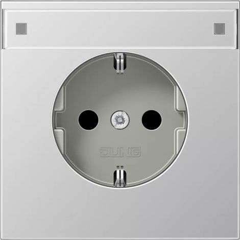 Jung SCHUKO®-Steckdose, 16 A 250 V , mit Schriftfeld, Serie LS, Aluminium AL 1520 NA (1/2)