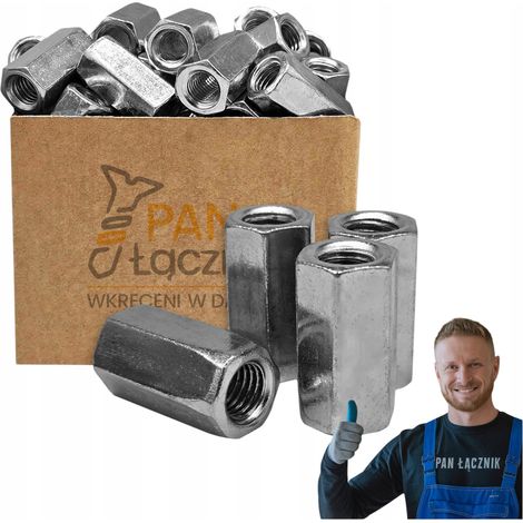 Écrou Rallongé Hexagonal Pan Łącznik, M12 x 36 mm, DIN 6334, Zingué, Sac 1 kg (1/5)