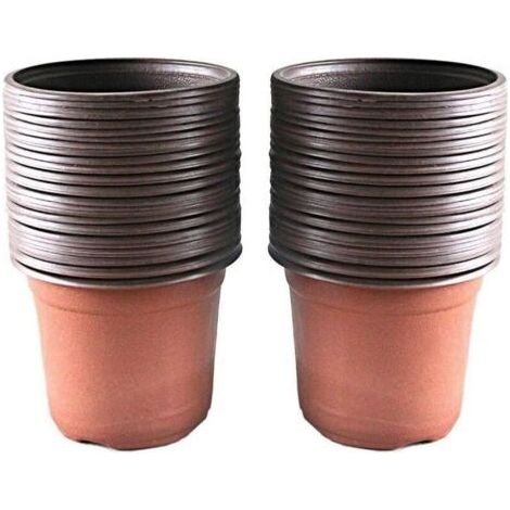Lot de 100 pots en plastique pour semis et plantes, 10 cm，Doux et déformable, pas facile à casser (1/5)