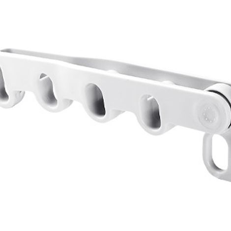 Étendoir à linge pliable à suspendre à la porte, avec 5 trous, idéal pour les voyages. (1/5)