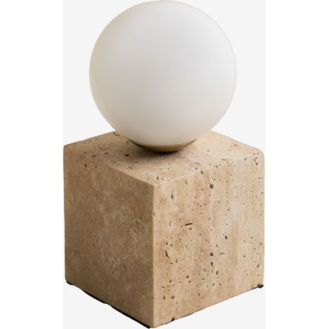 Lámpara de mesa en travertino con bola de cristal Davise SKLUM              (1/5)