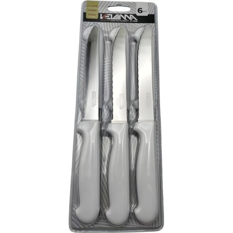 Set de 6 couteaux de table Kelama deluxe blanc