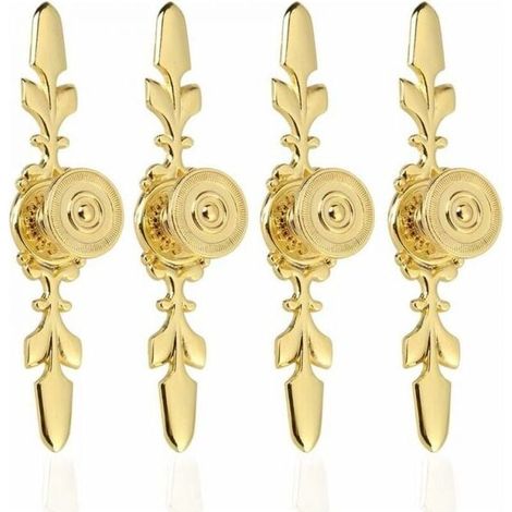 Vintage Zinc Alloy Drawer Pulls for Furniture Cabinet Wardrobe Drawer Knobs with Screws Home Decor 4 Pack (Gold) (1/4)