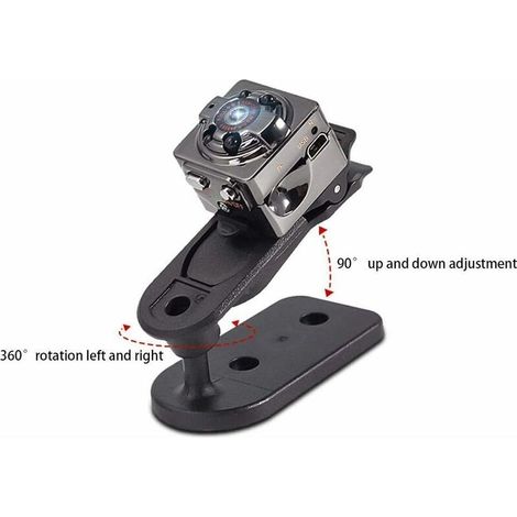 Mini caméra espion, HD1280960P avec surveillance sans fil et détecteur de mouvement caméra de poche à vision nocturne infrarouge enregistreur HD pour animaux de compagnie nounou (noir) (1/4)