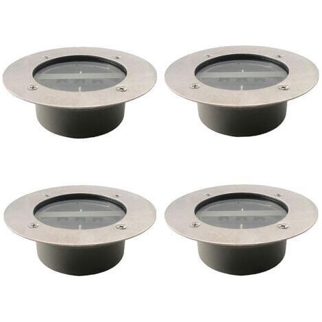 Projecteurs solaires à 3 LED étanches IP65 pour pelouse de jardin, blanc froid Lot de 4