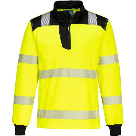 Pw3 Hi-vis Sweatshirt Zippé - 4xl - Jaune/noir - Portwest (1/2)