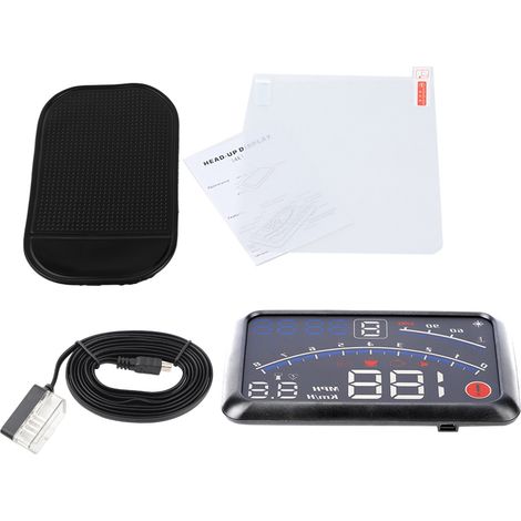 GARRYFIZH Affichage tête haute (HUD) pour voiture, compteur de vitesse universel avec alarme, écran 5,5 pouces pour la conduite