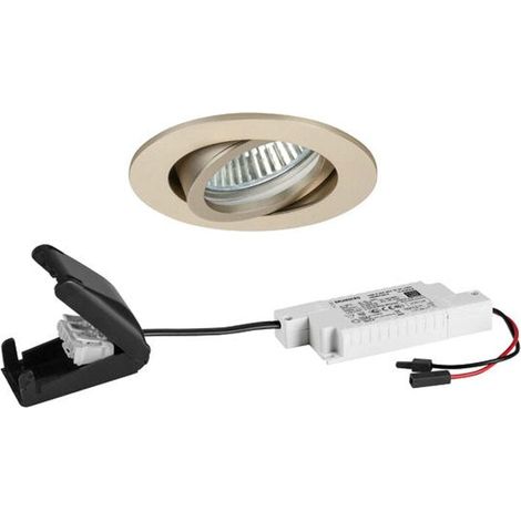 [NEUWERTIG] B-Ware BRUMBERG BB18 dim2wam RC Spot Strahler Einbaulampe hellgold mit Installationsbox (1/2)