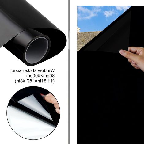 Allecta - Film pour vitres noir opaque - Autocollant - Anti-UV - 30 x 400 cm (1/5)