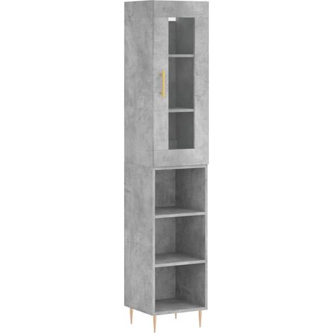 Maison Exclusive - Credenza Grigio Cemento 34,5x34x180 cm in Legno Multistrato
