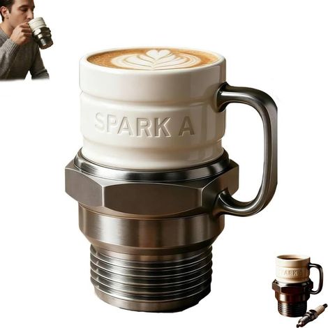 Tasse À Café - Tasse Bougie Motor - Céramique - 300 ml - Pour Atelier Garage Bureau - 1 Pièce (1/5)