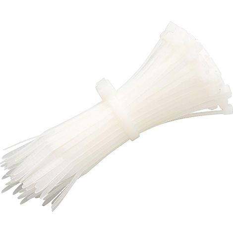 Lot de 20 serre-câbles blancs en nylon 7,2 x 350 mm, parfaits pour organiser les câbles, sécuriser des objets et maintenir tout en place.