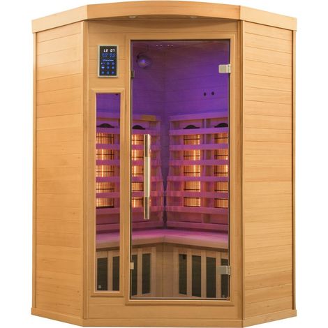 Infrarotsauna Apollon Quarz 2 Plätze eckig - 120x120x190 cm - Epicea Canada - Frankreich Sauna (1/5)
