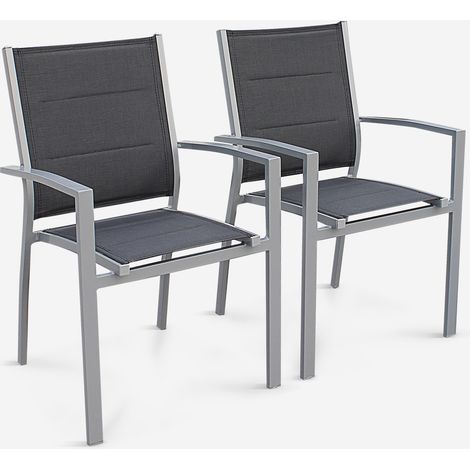 Silla de jardín apilable de aluminio, set de 2 (1/5)