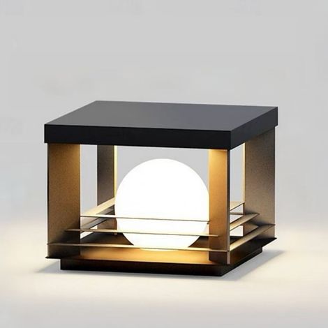 Lampe de cour extérieure étanche - 4 couleurs de lumière, lampe sur poteau LED, convient aux cours, villas et clôtures. (1/5)