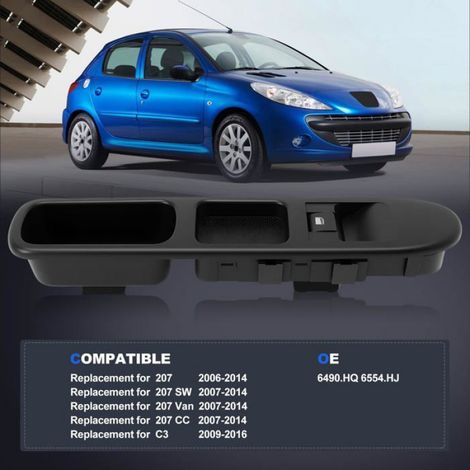 Interrupteur de Commande Leve vitre Bouton 207 de électrique Fenêtre Commutateur de Vitre pour Peugeot 207 6490.HQ 6554.HJ (1/5)