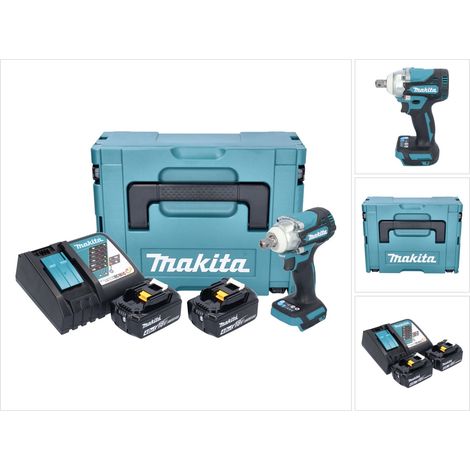 Makita DTW 301 RMJ Akku Schlagschrauber 18 V 330 Nm 1/2" Brushless + 2x Akku 4,0 Ah + Ladegerät + Makpac