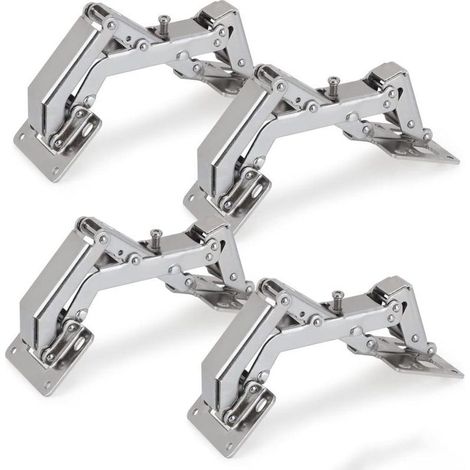 Set of 4, Wardrobe Door Hinges, 170 Degree Hinges, with Soft-Close Damping (1/5)