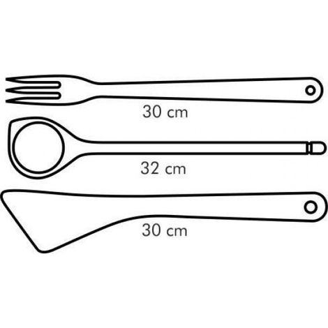 Ustensiles De Cuisine - Bois - Spatule Cuillère Fourchette - Pour Cuisiner - 3 Pièces (1/3)