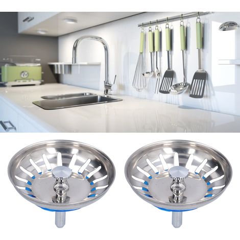 2 Pièces Bouchon Évier Cuisine Inox 304 Anti-Bouchage Accessoire Évier Robuste